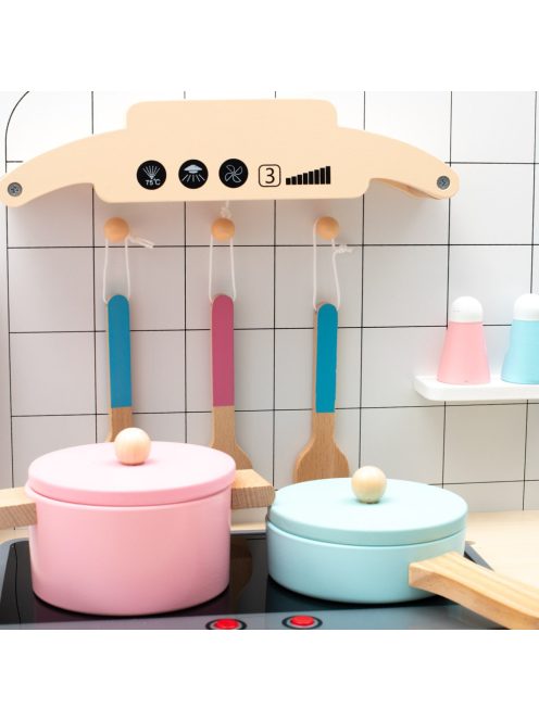 Gyerekeknek készült fa konyha kiegészítőkkel Montessori Baby Mix fehér