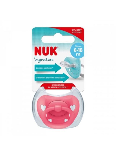 Baba cumi  NUK Signature 6-18 h rózsaszín heart