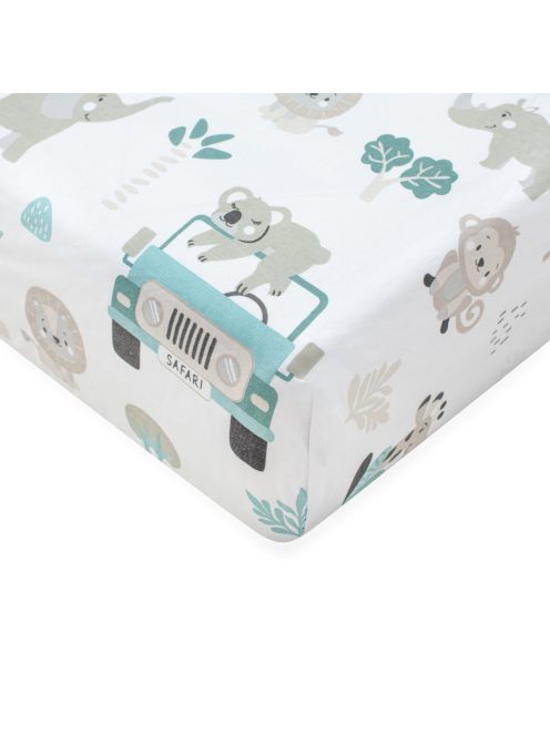 Pamut kiságyba való lepedő pamut New Baby Safari II 120x60 cm