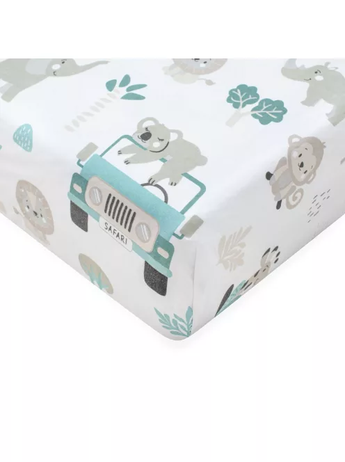 Pamut kiságyba való lepedő pamut New Baby Safari II 120x60 cm