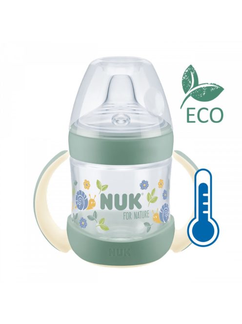 Baba tanuló itatópohár NUK for Nature hőmérséklet-jelzővel 6-18h zöld