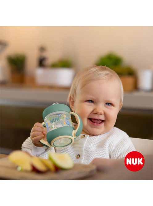 Baba tanuló itatópohár NUK for Nature hőmérséklet-jelzővel 6-18h zöld