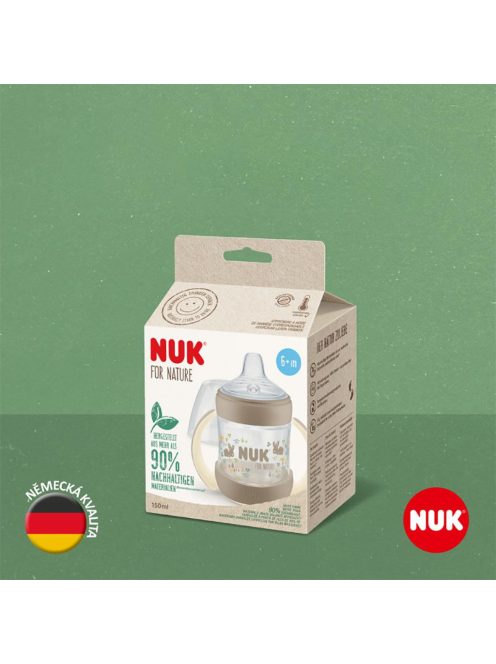 Baba tanuló itatópohár NUK for Nature hőmérséklet-jelzővel 6-18h zöld