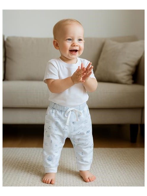 Pamut gyermek Jogger nadrág a New Baby For Babies ocean