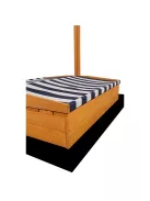 Zárható fa homokozó padokkal és tetővel gyerekeknek Baby Mix 120x120 cm kék-fehér