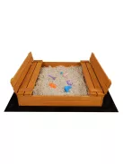 Zárható fa homokozó padokkal és tetővel gyerekeknek Baby Mix 120x120 cm kék-fehér