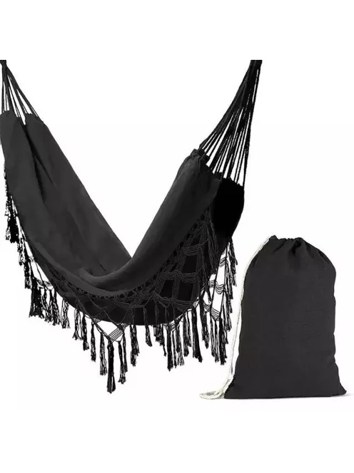 Nagy függő hintaágy két személyre Hamaka XXL BOHO Baby Mix fekete