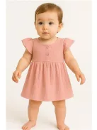 Baba muszlin ruha New Baby pink