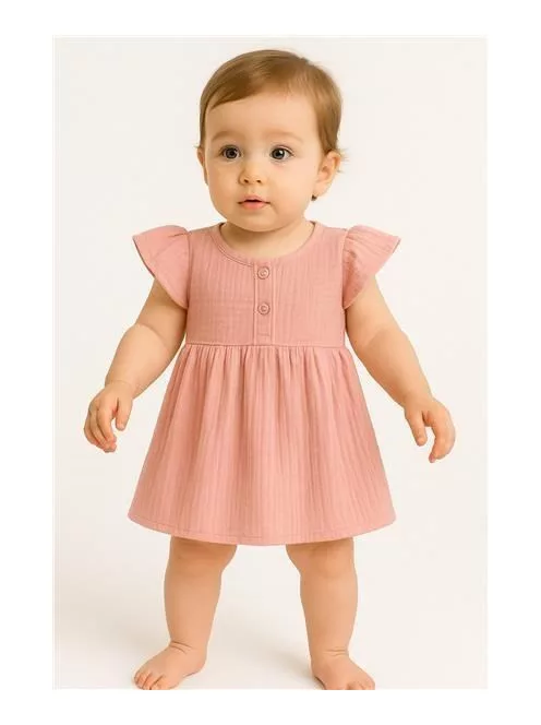 Baba muszlin ruha New Baby pink