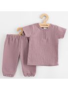 Baba muszlin szett póló és nadrág New Baby lavender