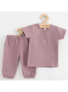 Baba muszlin szett póló és nadrág New Baby lavender