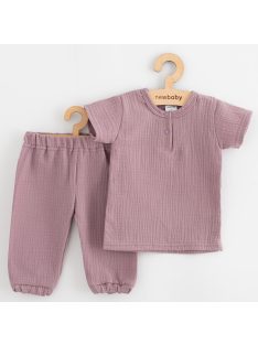 Baba muszlin szett póló és nadrág New Baby lavender