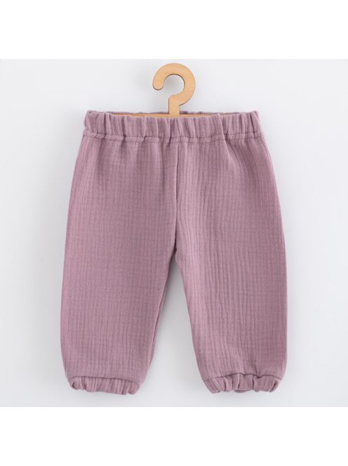 Baba muszlin szett póló és nadrág New Baby lavender