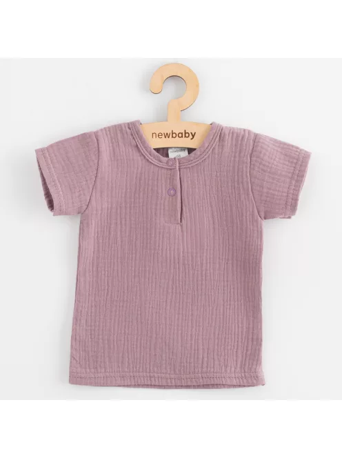 Baba muszlin szett póló és nadrág New Baby lavender