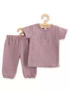 Baba muszlin szett póló és nadrág New Baby lavender
