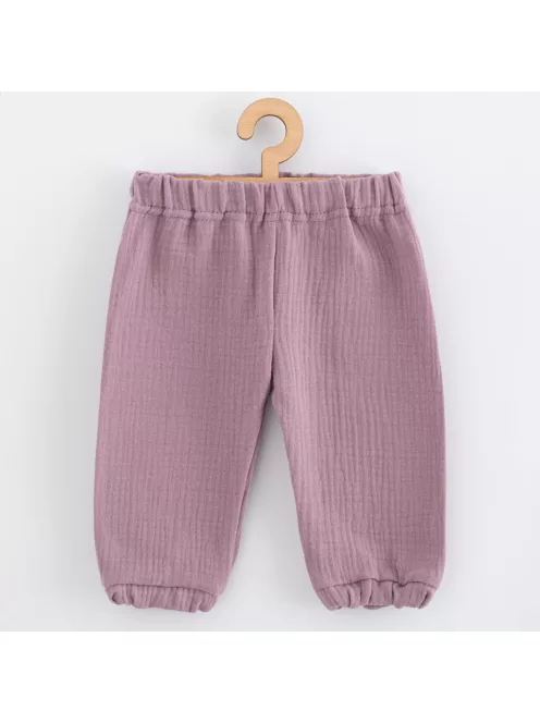 Baba muszlin szett póló és nadrág New Baby lavender