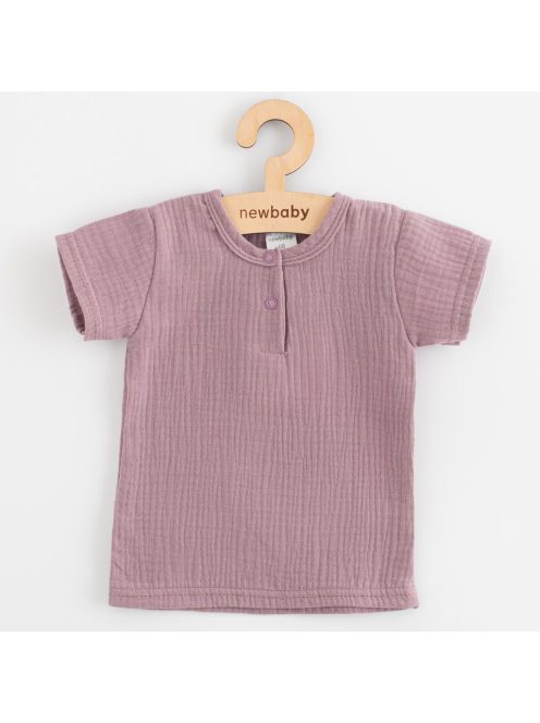 Baba muszlin szett póló és nadrág New Baby lavender