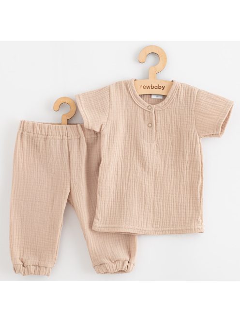 Baba muszlin szett póló és nadrág New Baby beige