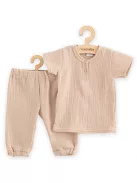 Baba muszlin szett póló és nadrág New Baby beige