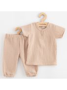 Baba muszlin szett póló és nadrág New Baby beige