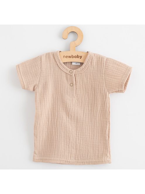 Baba muszlin szett póló és nadrág New Baby beige