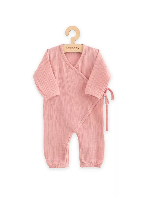 Baba muszlin kezeslábas New Baby pink