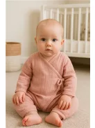 Baba muszlin kezeslábas New Baby pink