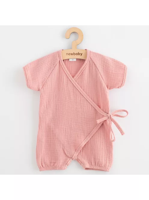 Baba nyári muszlin kezeslábas New Baby pink