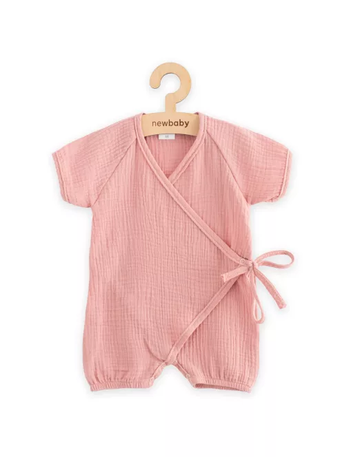 Baba nyári muszlin kezeslábas New Baby pink