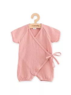 Baba nyári muszlin kezeslábas New Baby pink