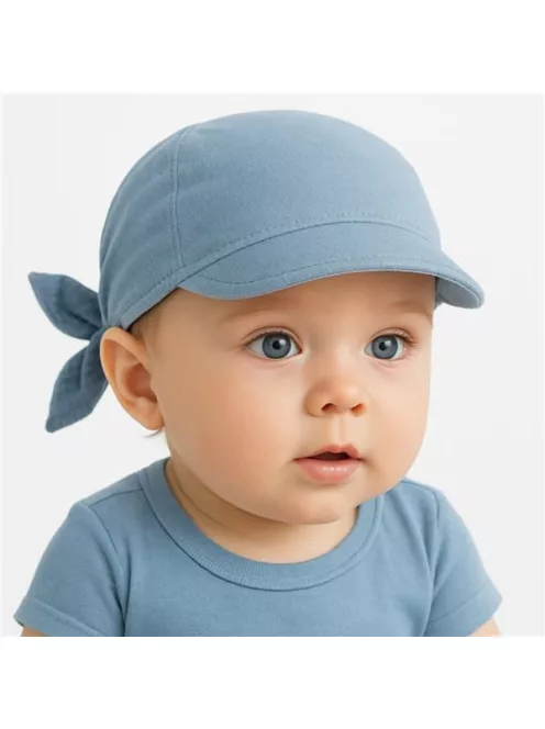 Nyári muszlin baba fejkendő napellenzővel New Baby blue