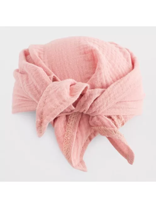 Nyári muszlin baba fejkendő napellenzővel New Baby pink