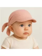 Nyári muszlin baba fejkendő napellenzővel New Baby pink