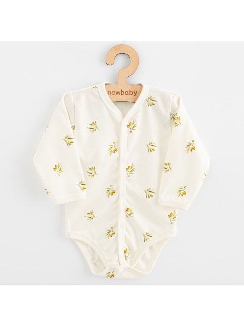 Baba Biopamut hosszú ujjú patentos body New Baby Olives