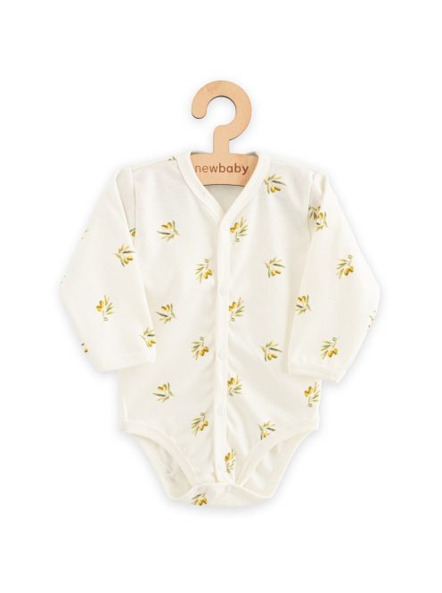 Baba Biopamut hosszú ujjú patentos body New Baby Olives