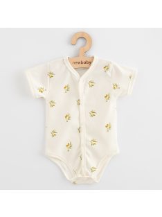 Baba Biopamut rövid ujjú patentos body New Baby Olives