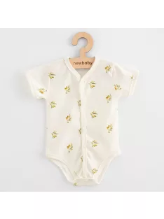 Baba Biopamut rövid ujjú patentos body New Baby Olives