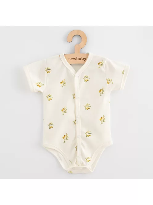 Baba Biopamut rövid ujjú patentos body New Baby Olives