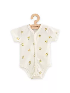 Baba Biopamut rövid ujjú patentos body New Baby Olives