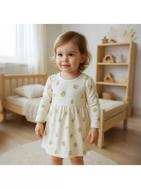 Baba Biopamut hosszú ujjú ruha New Baby Olives