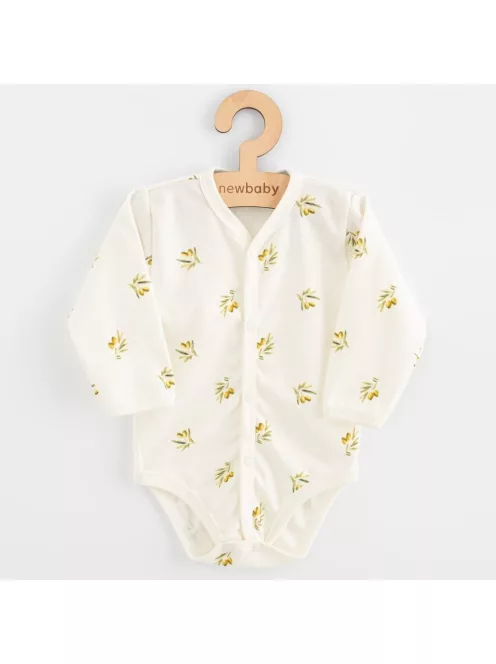 Baba Biopamut hosszú ujjú patentos body New Baby Olives