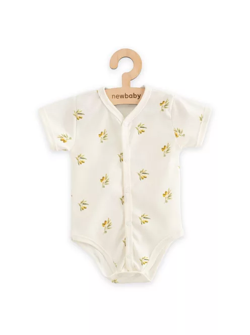 Baba Biopamut rövid ujjú patentos body New Baby Olives