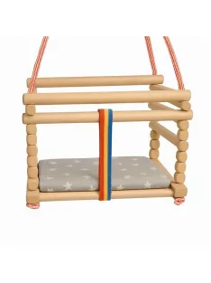 Baby Mix bükkfa gyerek hinta természetes + párnácska