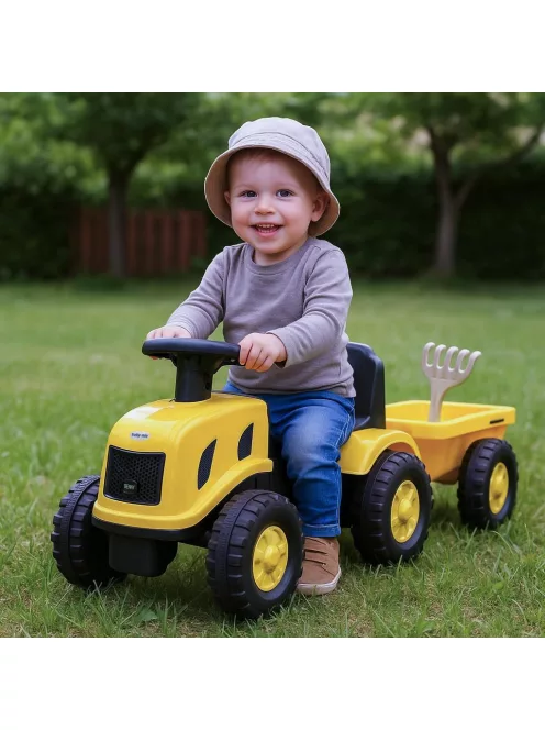 Gyermek lábbal hajtós traktor Baby Mix Benny sárga
