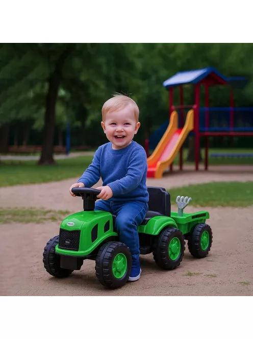 Gyermek lábbal hajtós traktor Baby Mix Benny zöld