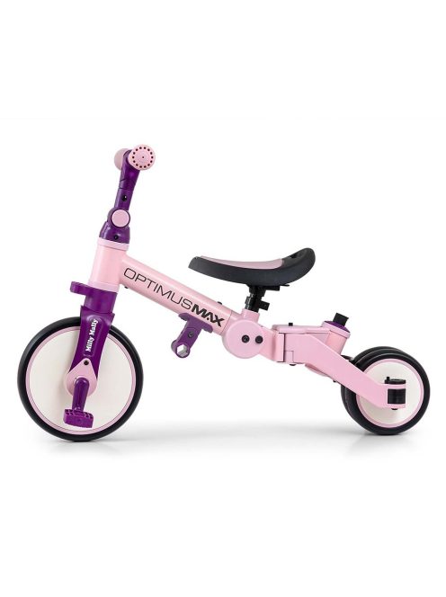 Gyerek háromkerekű bicikli 5az1-ben Milly Mally Optimus Max tolókarral pink
