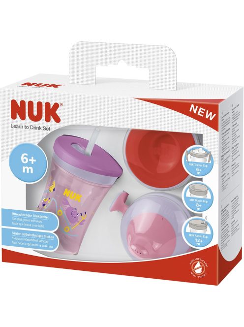 Bájos itató pohár NUK LEARN TO DRINK SET girl