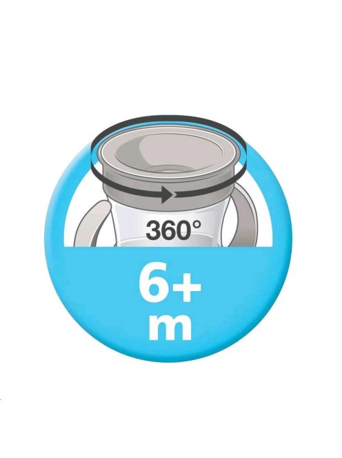 Bájos itató pohár Mini Cups NUK 360° fedéllel neutral