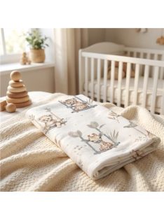 Flanel pelenka nyomtatott mintával New Baby ZOO beige