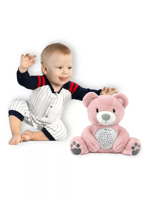 Plüss szundibarát maci projektorral Milly Mally Bear pink